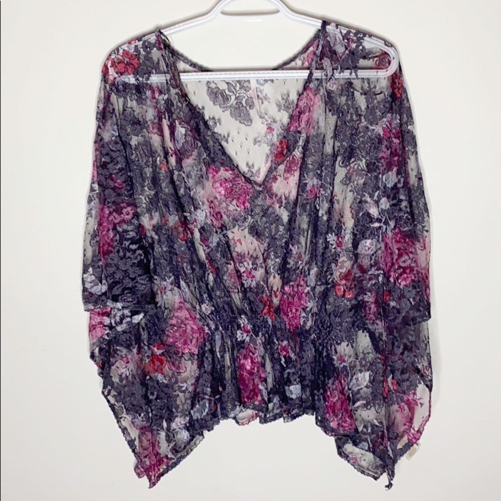 Free People floral lace Barely There Kaftan sz XS